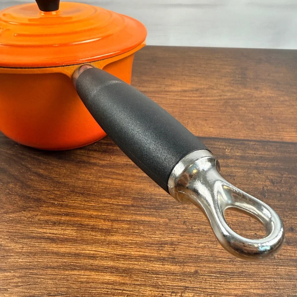 Le Creuset Flame Orange Enameled Cast Iron Saucepan #16 With Lid France